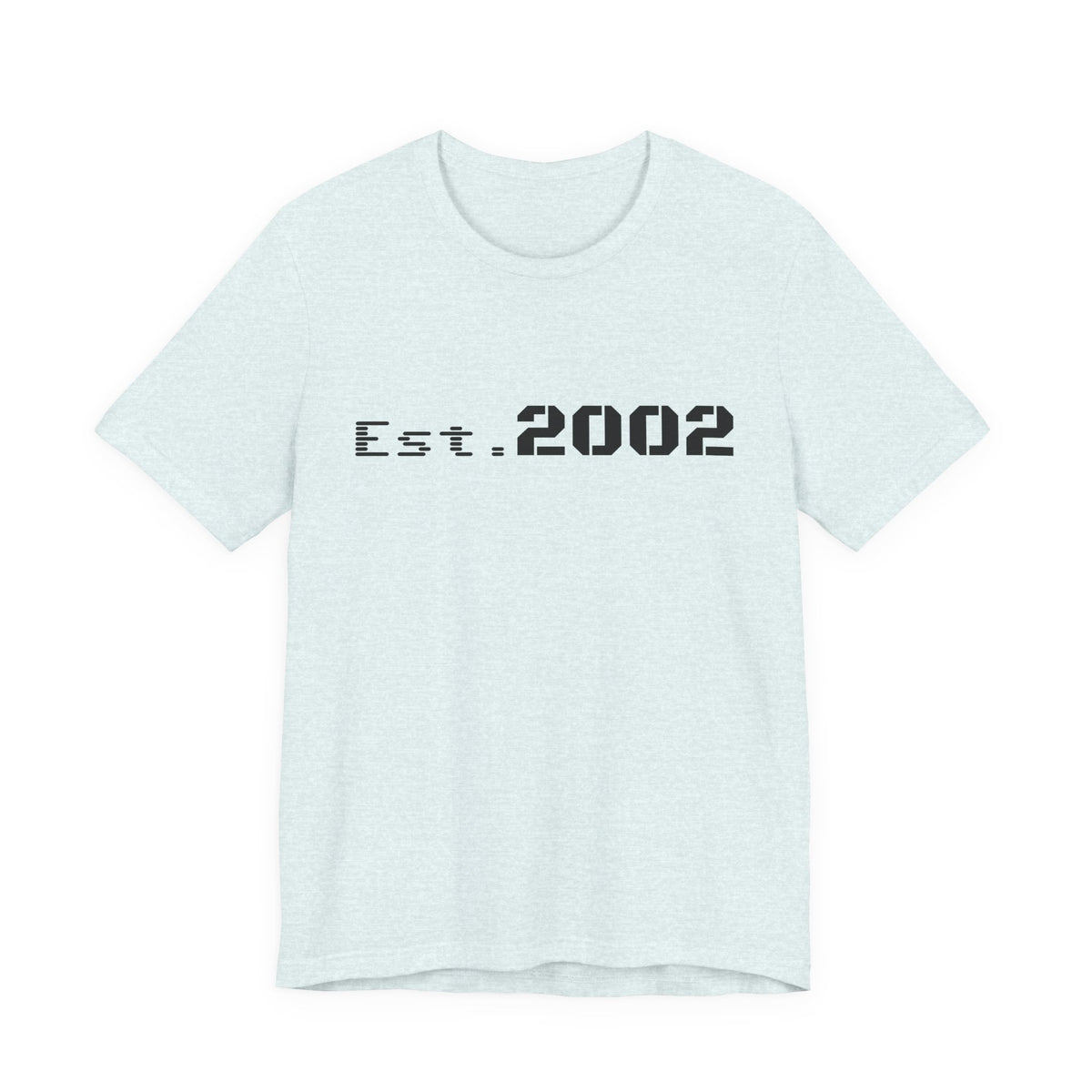 Gray vintage Est. 2002 T-Shirt by Printify featuring a classic anniversary design and comfortable cotton fabric.