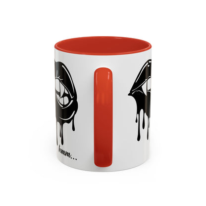 Dripping Lip Coffee Mug – "hmm..." Accent Ceramic Mug (11/15oz)