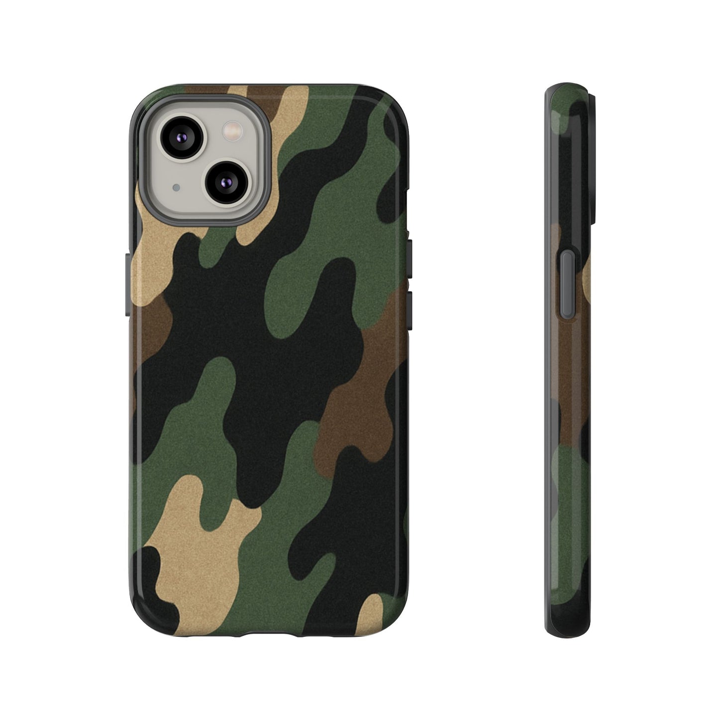 Rugged military green camo tough phone case from Printify designed for durable protection and a rugged look.