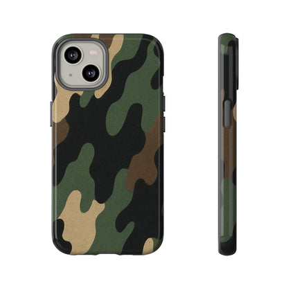 Rugged military green camo tough phone case from Printify designed for durable protection and a rugged look.