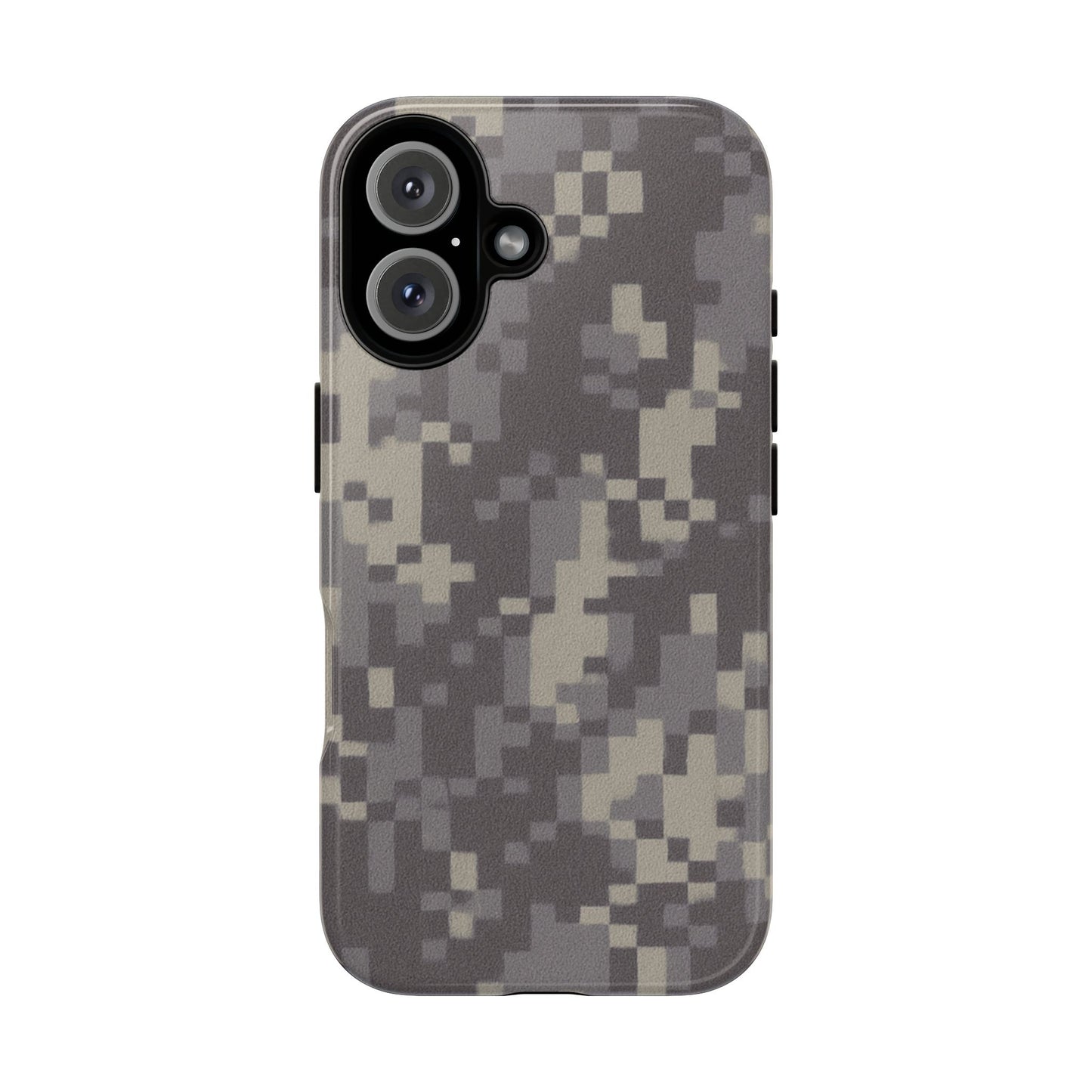 Camouflage tough phone case by Printify with rugged digital camouflage design for durable protection.