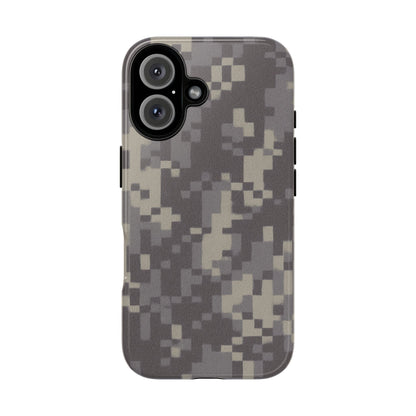 Camouflage tough phone case by Printify with rugged digital camouflage design for durable protection.