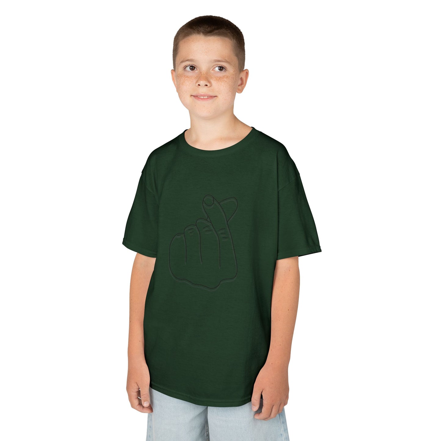 Cute Kids Heavy Cotton Tee - K-Pop Inspired Love Gesture