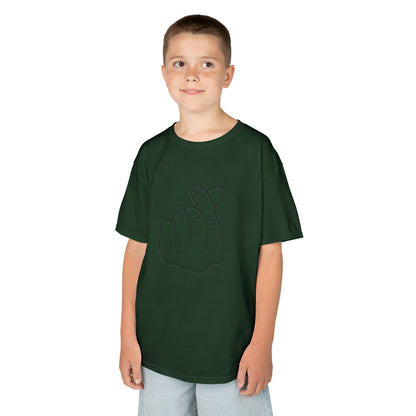 Cute Kids Heavy Cotton Tee - K-Pop Inspired Love Gesture