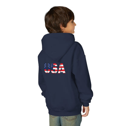 USA Flag Youth Hoodie, Youth Sweatshirt, Cool Hoodie for Kids, American Pride Apparel, Comfortable Boys and Girls Sweatshirt