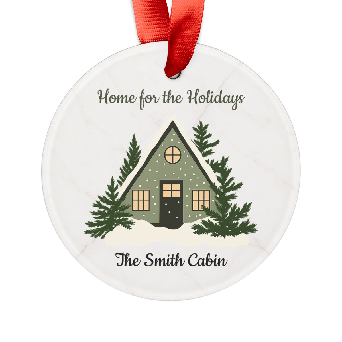 Home for the Holidays Cabin Acrylic Ornament - view 3