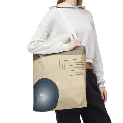 Abstract Neutral Waves Tote Bag | Geometric Circle Pattern