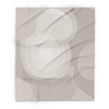Abstract Neutral Swirls Arctic Fleece Blanket | Minimal Modern Throw