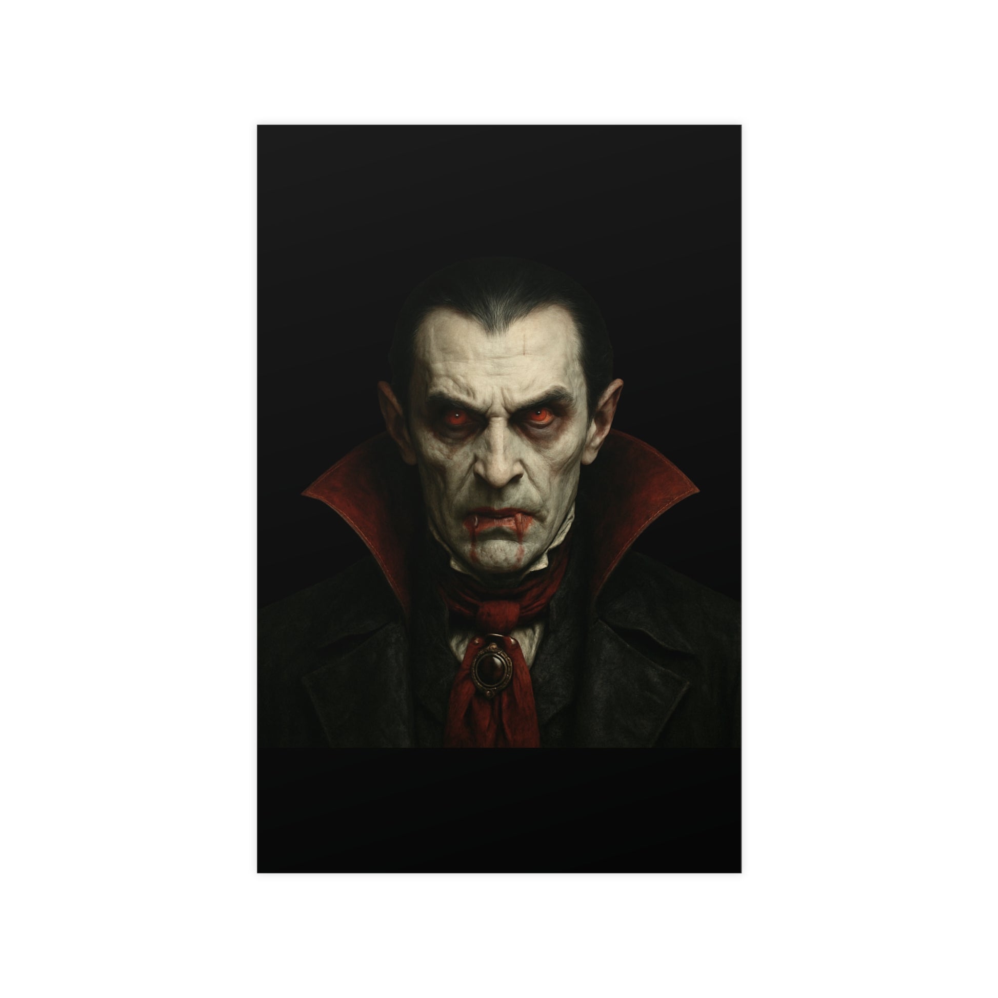Gothic Vampire Art Poster, Spooky Wall Decor, Horror Room Accent, Perfect for Halloween, Gothic Decor, Home Office Artwork - TRV