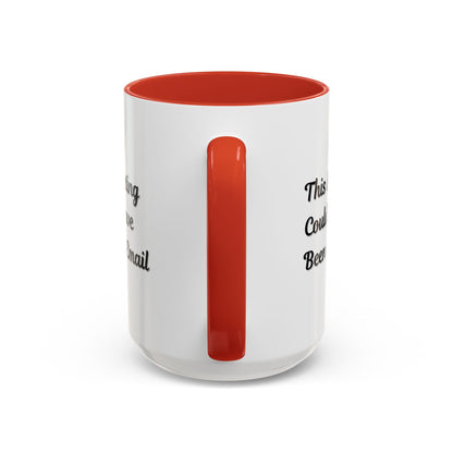 Funny office coffee mug with "This Meeting Could Have Been An Email" slogan, ceramic mug for office use, Printify brand.
