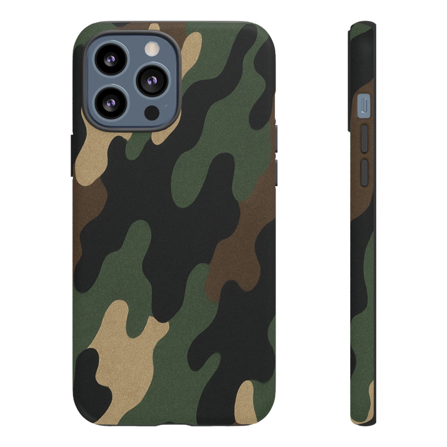 Rugged military green camo phone case by Printify, protective cover designed for durability and style.