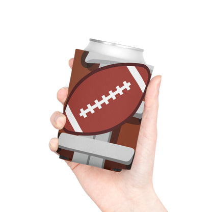 Football Can Cooler for Game Day, Beverage Insulator for Tailgating, Outdoor Parties, Sports Gifts for Fans, Reusable Drink Holder