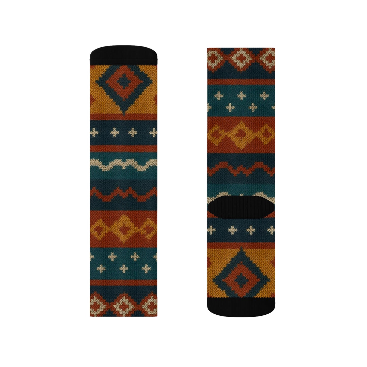 Southwestern Aztec Pattern Socks | Tribal Geometric Printed Socks