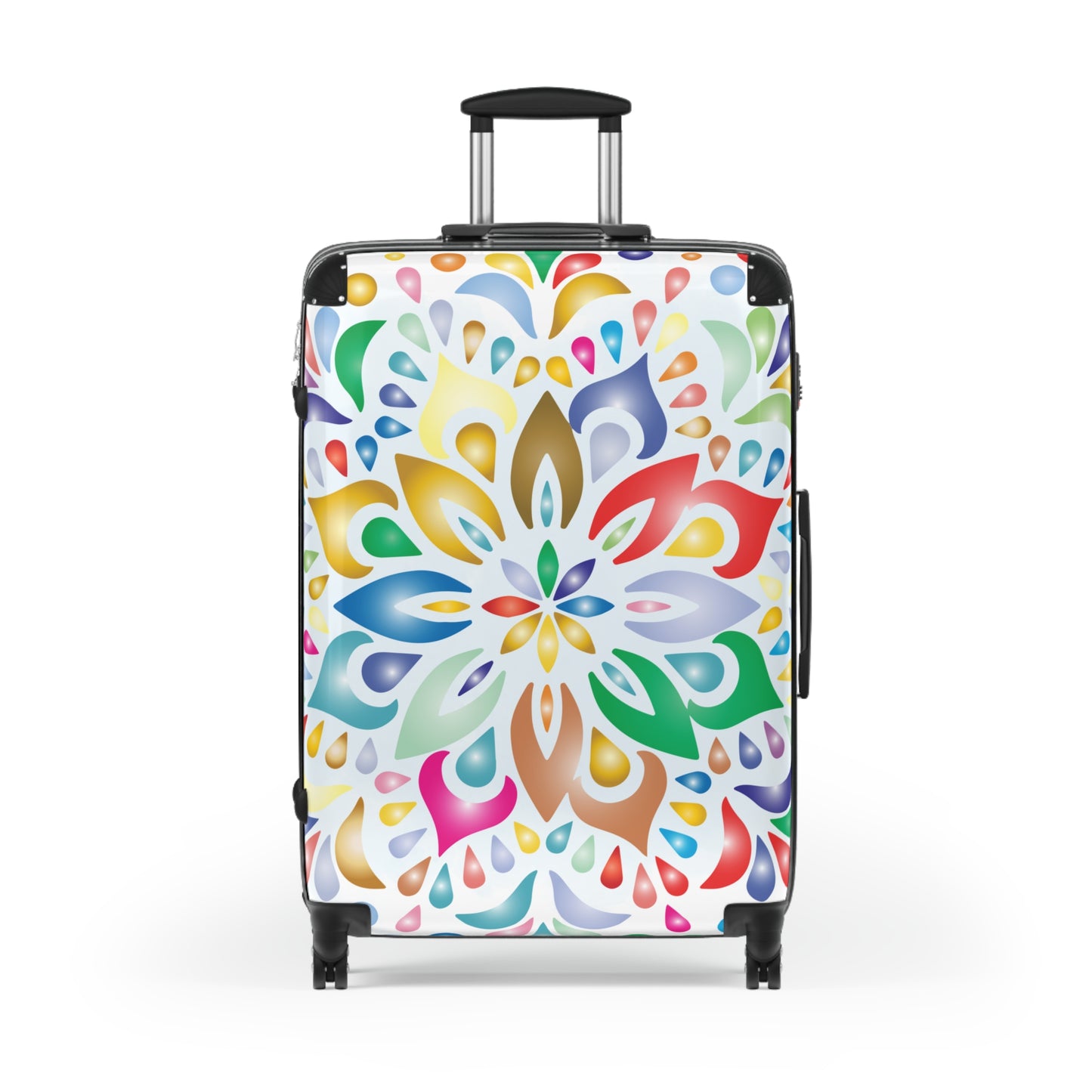 Colorful Mandala Carry-On Suitcase — Vibrant Floral Travel Luggage