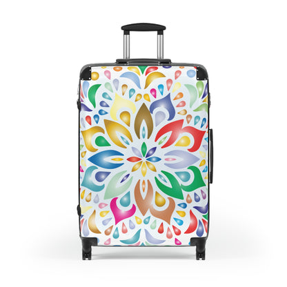 Colorful Mandala Carry-On Suitcase — Vibrant Floral Travel Luggage