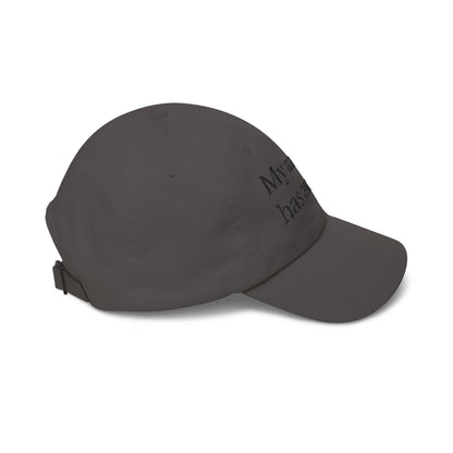 Dad Cap — "My anxiety has anxiety" Embroidered White Baseball Hat
