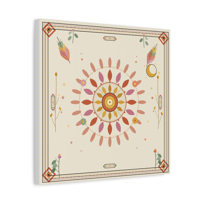 Boho Sun Mandala Matte Canvas