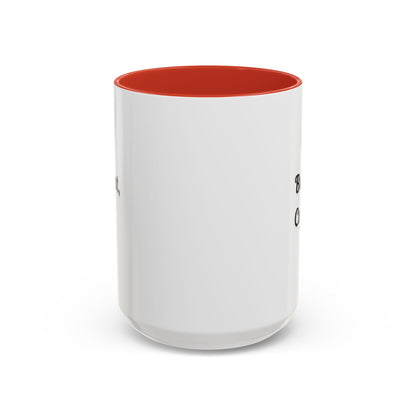 Black handle and rim coffee mug with "But First Coffee" print, 11oz or 15oz size, by Printify.