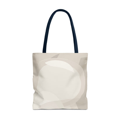 Neutral Abstract Circle Pattern Tote Bag | Minimal Beige AOP Canvas