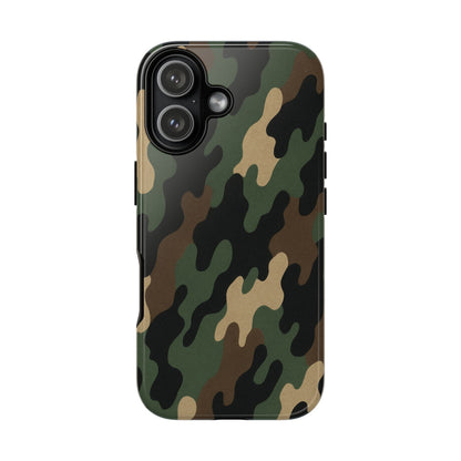 Camouflage tough phone case by Printify, rugged protective cover with camouflage pattern for a secure, durable smartphone protection.