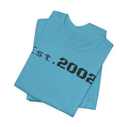 Established 2002 Unisex Tee, Vintage Style T-Shirt, Year Established Shirt, Retro Graphic Tee, Customizable Gift Idea