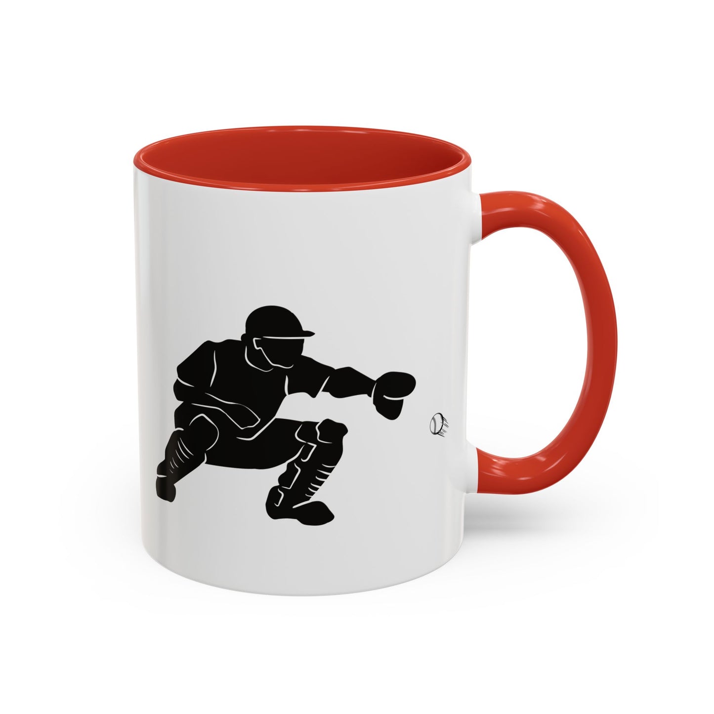 Baseball Catcher Coffee Mug, Sports Gift for Coaches, Black Accent Mug for Fans, Perfect for Birthdays & Celebrations, Unique Cup - TRV