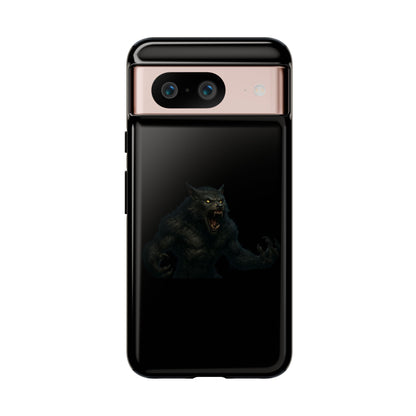 Werewolf phone case with dark monster graphic, tough protective design for smartphones by Printify.