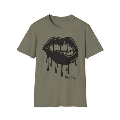 Edgy Graphic Unisex T-Shirt - Dripping Mouth Design, Cool Tee, Trendy Shirt, Hipster Top, Streetwear, Alternative Fashion, Holiday Gift