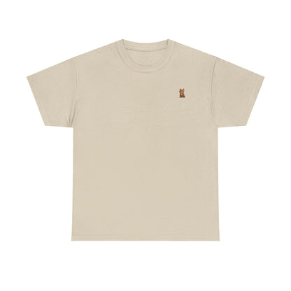 Brown kitten graphic T-shirt for cat lovers, comfortable casual tee by Printify featuring a cute feline design.