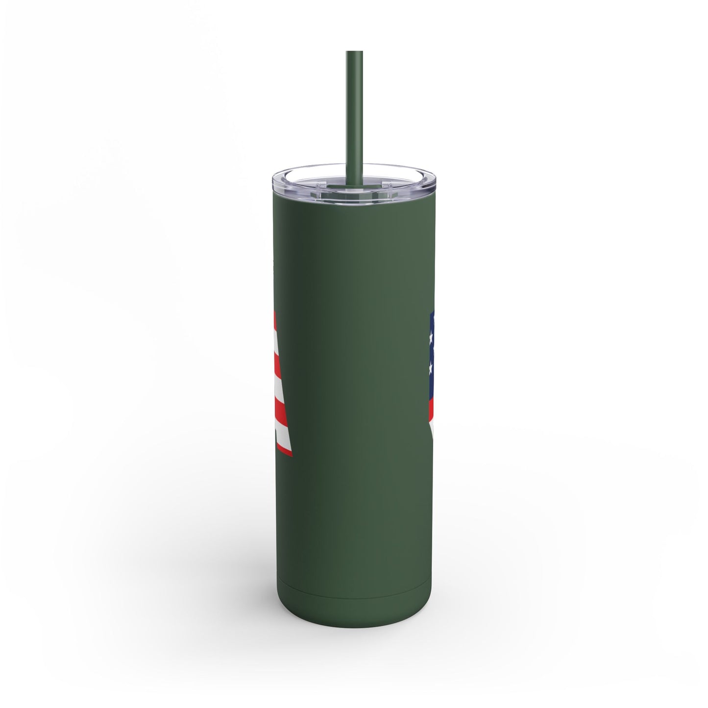 USA Flag Tumbler - 20oz Skinny Matte Drinkware, Travel Mug, Patriotic Gift, Fourth of July, Summer BBQ, Camping, Outdoor - TRV