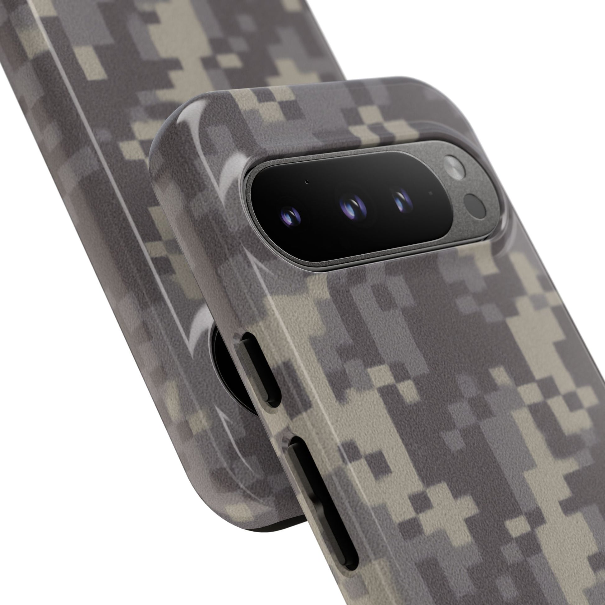 Digital camouflage tough phone case by Printify, rugged protective cover for smartphones with a durable camouflage design.