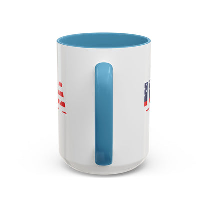 USA Flag Accent Coffee Mug — Patriotic 11/15oz Ceramic Coffee Cup