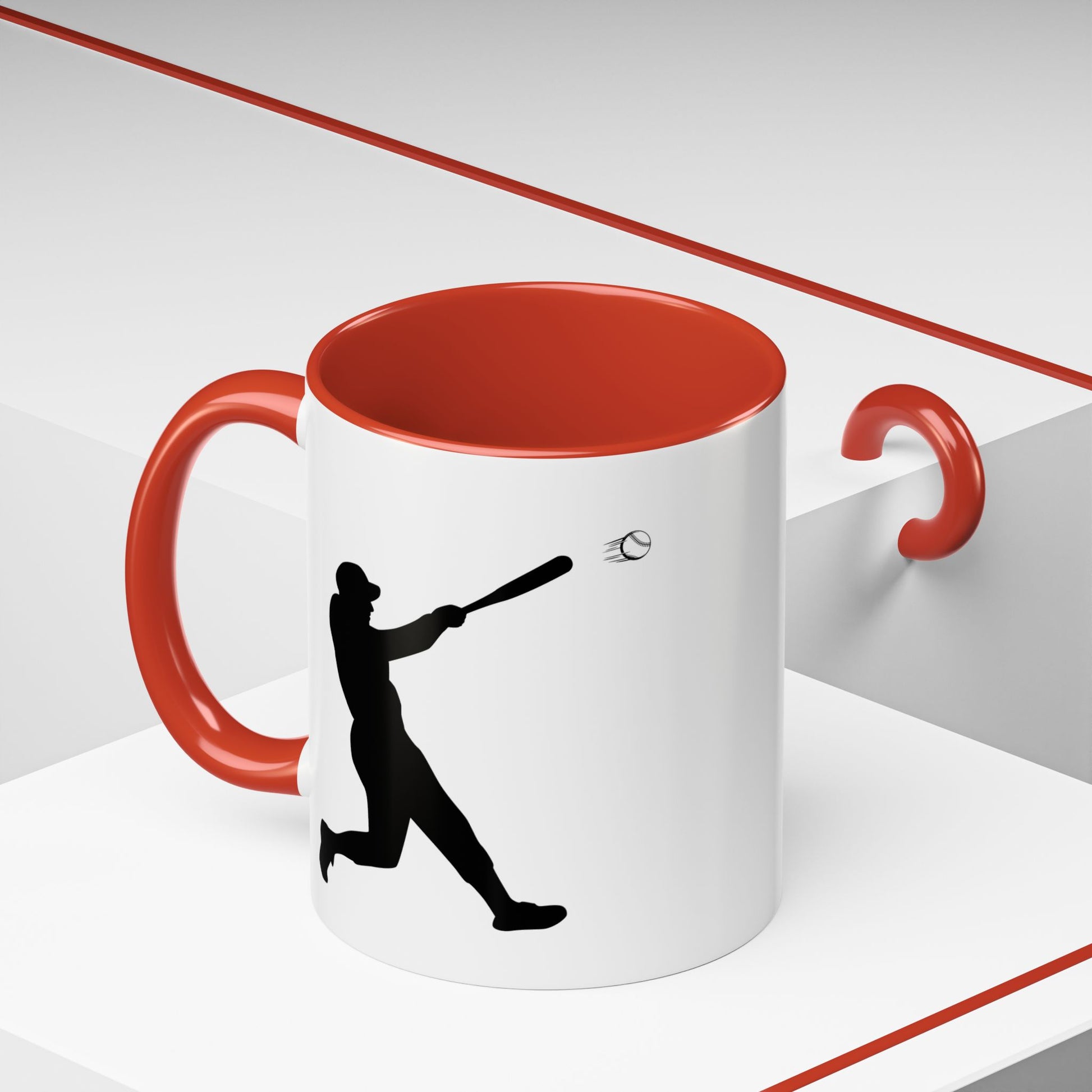 Baseball Player Accent Coffee Mug, Sports Gift, Baseball Lover Mug, Unique Coffee Cup, Personalized Sports Mug - TRV