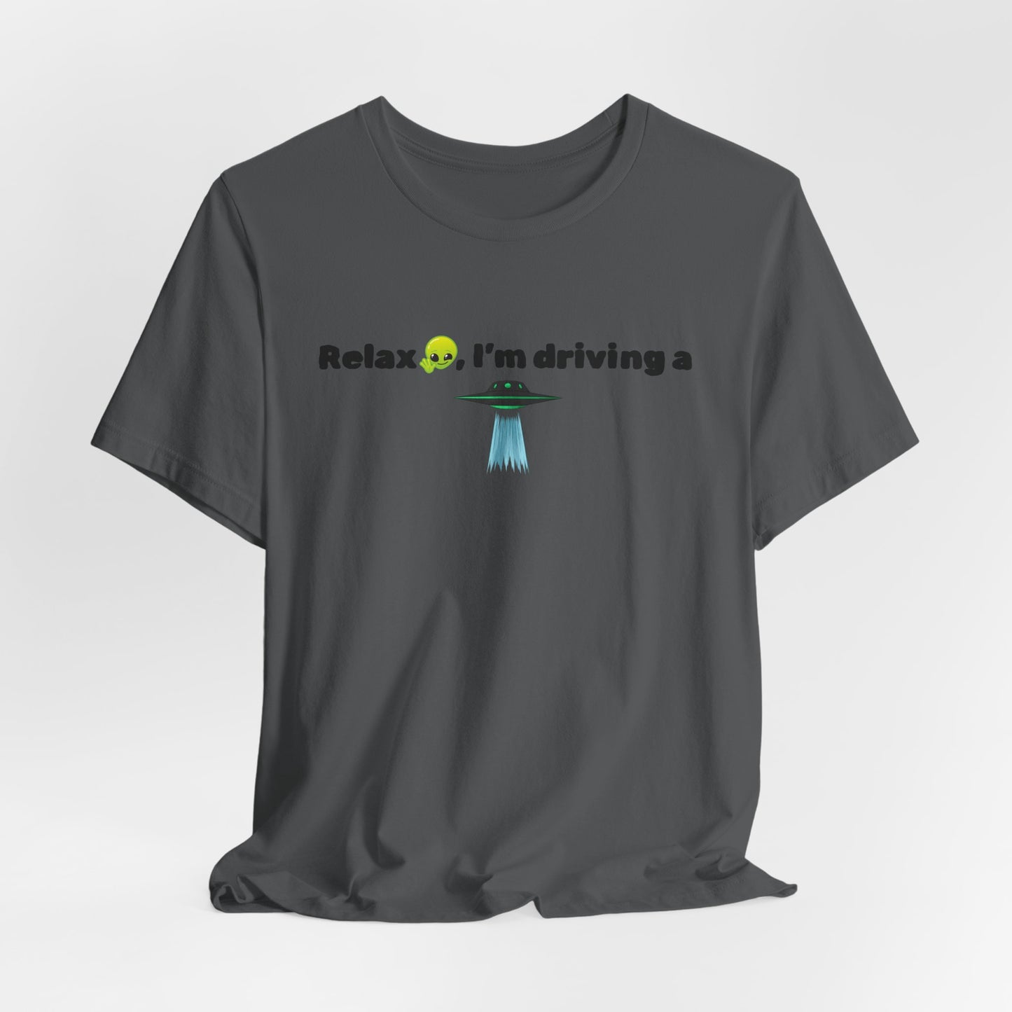 Alien Driving Unisex Tee - Fun Casual Shirt, Gifts for UFO Lovers, Quirky Humor T-Shirt, Perfect for Road Trips, Unique Birthday Present