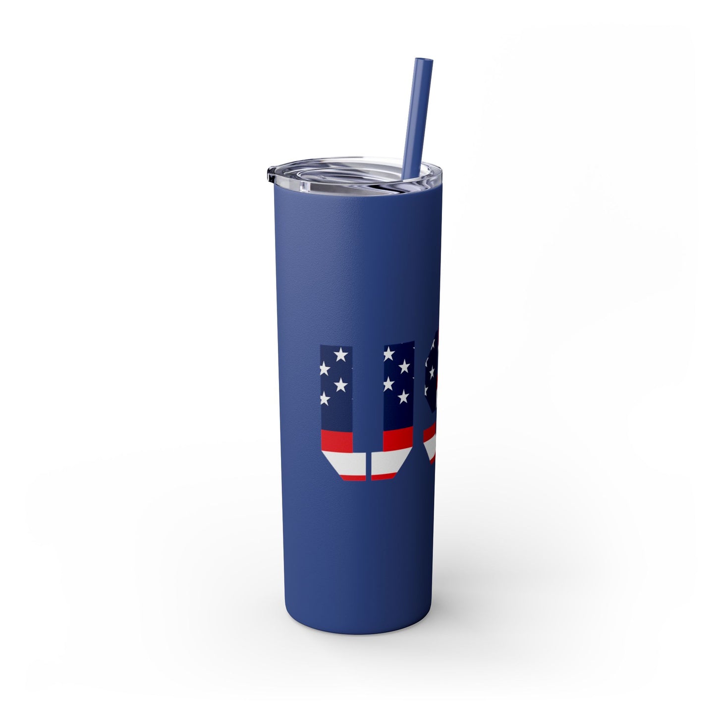 Skinny Tumbler — USA Flag 20oz Straw Tumbler (Patriotic Travel Cup)