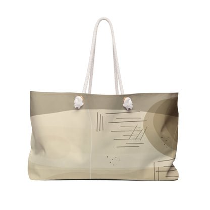 Neutral Abstract Lines Weekender Bag | Minimal Geometric Tote - TRV