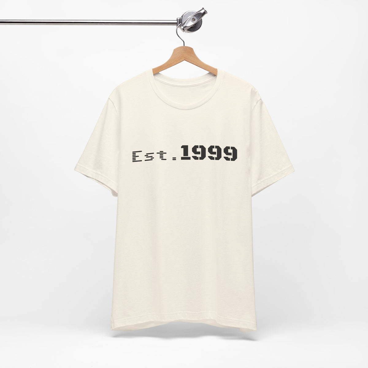Vintage minimalist Est. 1999 T-shirt by Printify featuring simple birth year design on soft fabric.