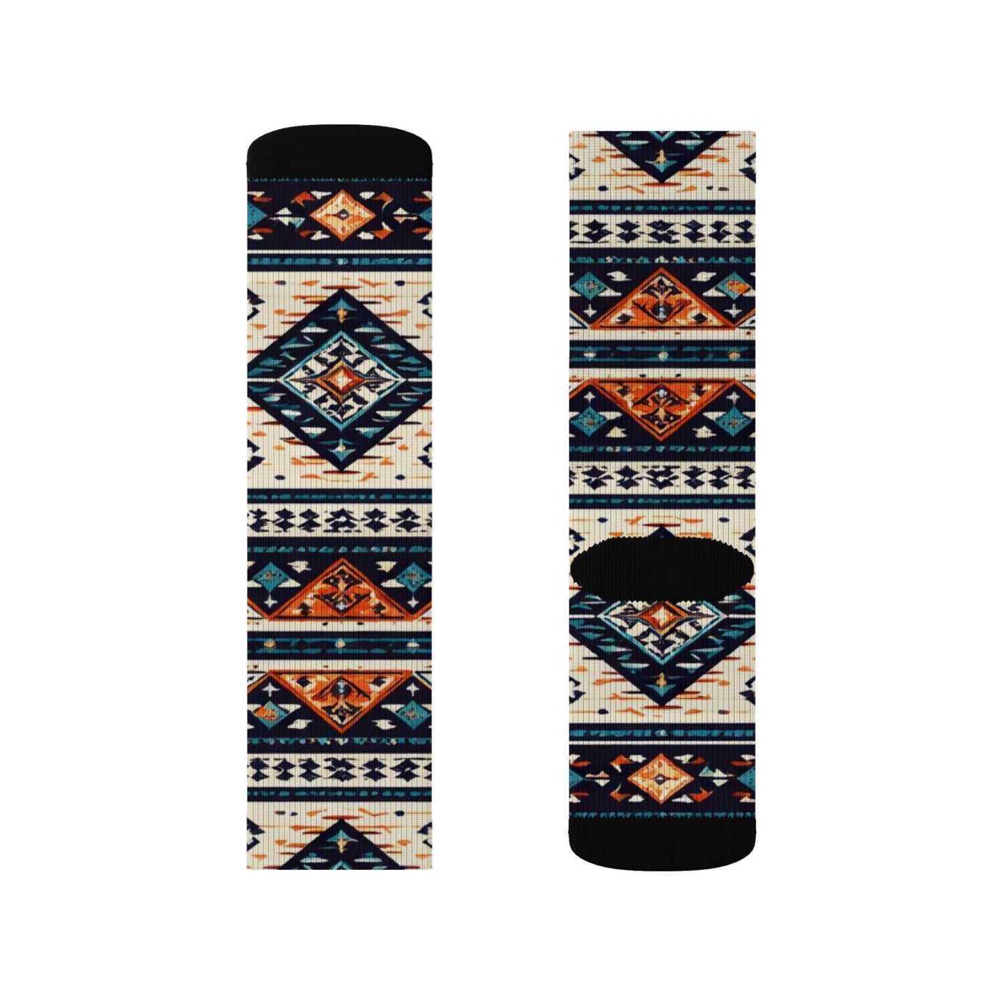 Southwestern Aztec Pattern Socks | Tribal Geometric Sublimation Socks