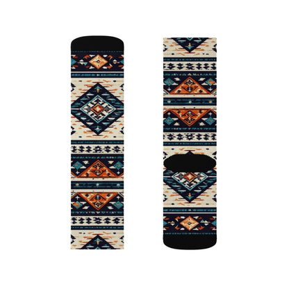 Southwestern Aztec Pattern Socks | Tribal Geometric Sublimation Socks