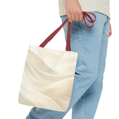 Cream Abstract Waves Tote Bag | Neutral Swirl Pattern