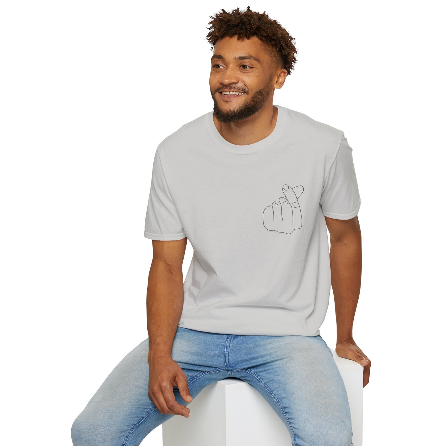 Trendy Unisex Softstyle T-Shirt with Love Hand Gesture Design