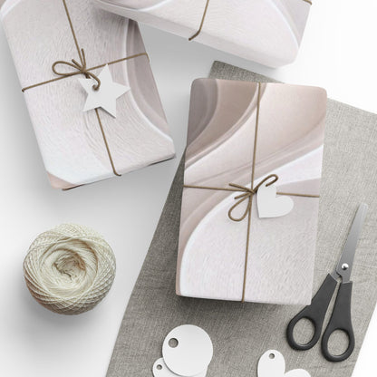 Marble Wave Wrapping Paper Roll — Neutral Abstract Gift Wrap