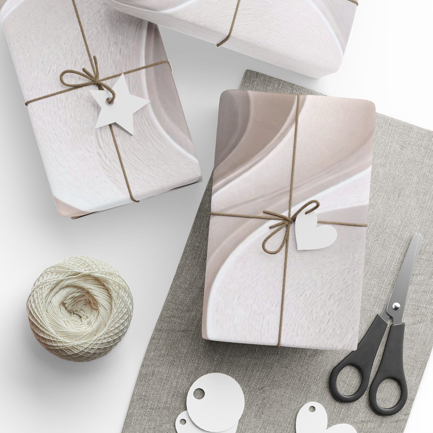 Marble Wave Wrapping Paper Roll — Neutral Abstract Gift Wrap