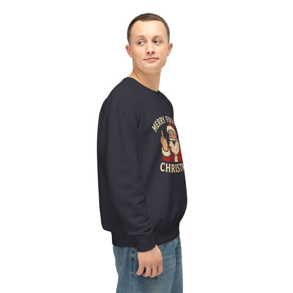 Merry Christmas Sweatshirt, Funny Holiday Crewneck, Unisex Gift, Christmas Apparel, Sarcastic Sweatshirt, Unique Holiday Clothing - TRV