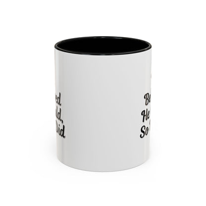Printify inspirational coffee mug with "He Believed He Could So He Did" quote, ceramic mug for motivational drinking.