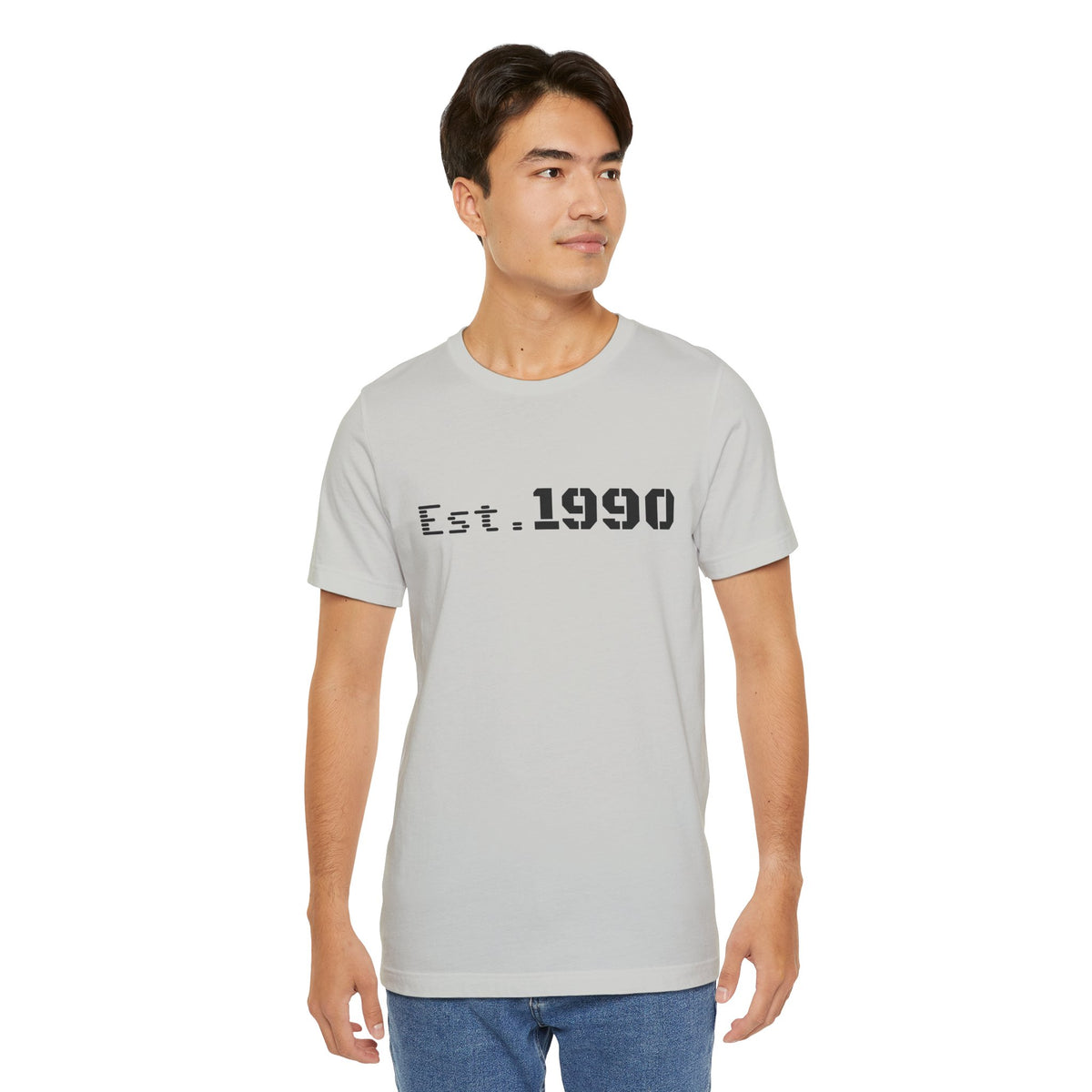 Vintage Est. 1990 T-shirt by Printify featuring a classic design with the birth year 1990 on a comfortable cotton tee.