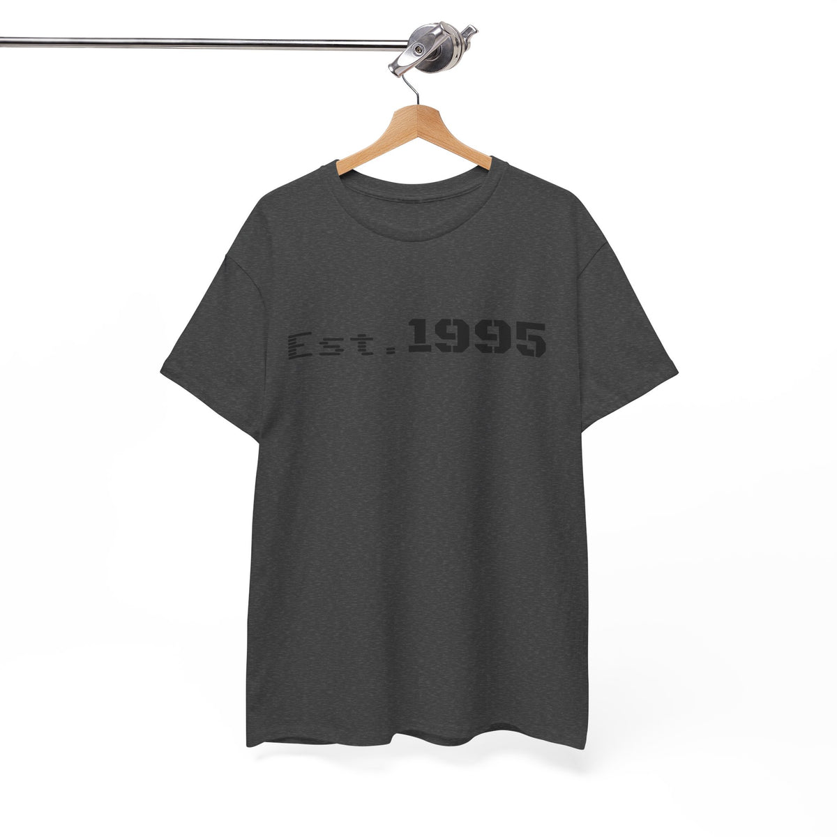 Vintage minimalist Est. 1995 T-shirt by Printify featuring a simple design and classic fit, perfect for birthday celebrations.
