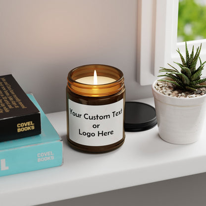 Custom Amber Soy Candle — Personalized Scented Jar (Multi-Size)