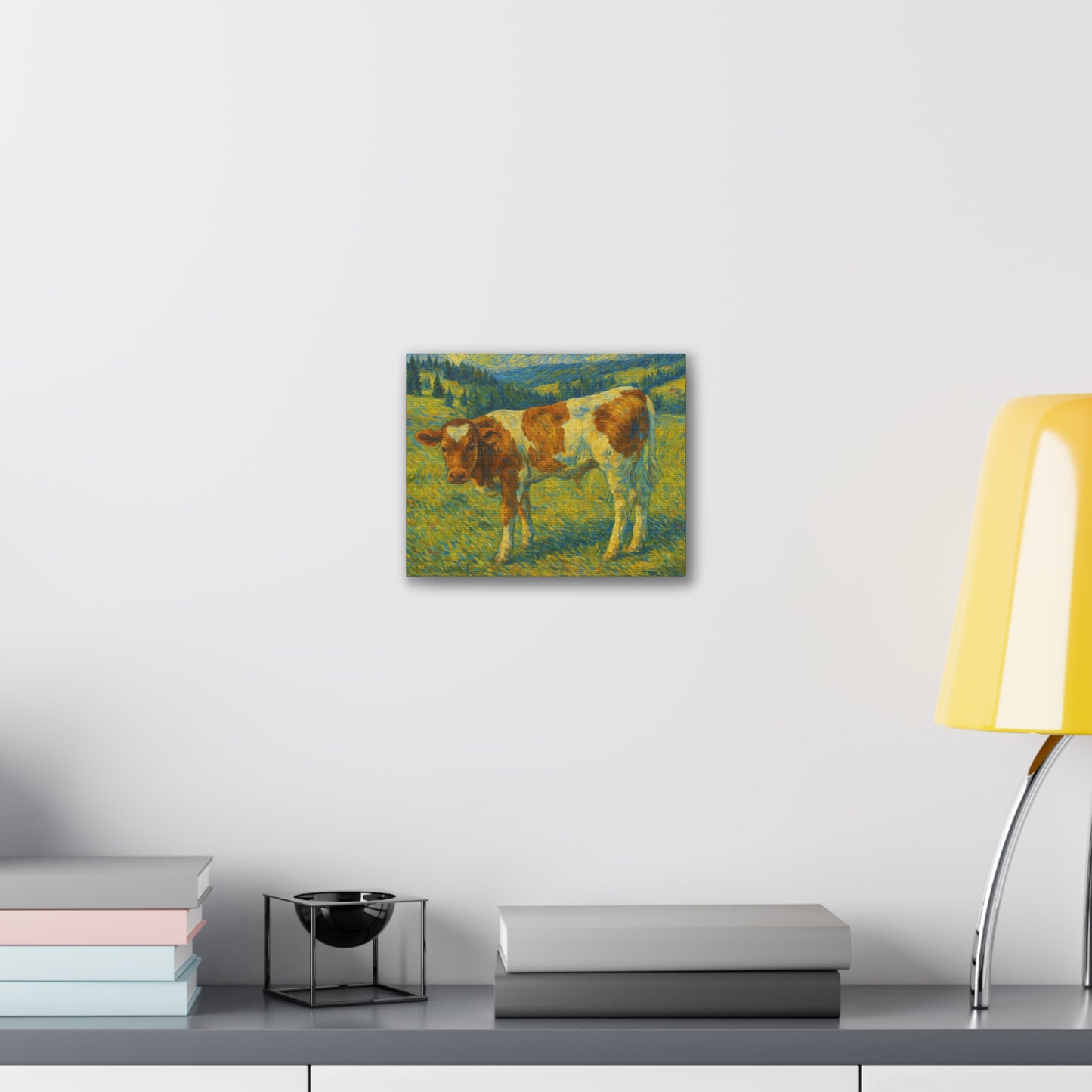 Cow Art Canvas Print, Rustic Farmhouse Decor, Animal Lover Gift, Country Wall Art, Thoughtful Homewarming - TRV