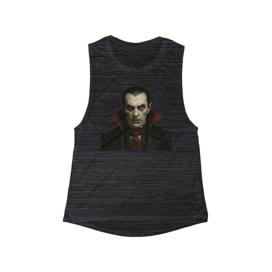 Gothic Vampire Women's Flowy Muscle Tank | Halloween Fashion, Spooky Top, Horror-Themed Apparel, Gothic Style, Festival Wear - TRV